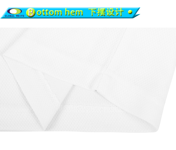 100%涤圆领印花网眼无袖篮球白色运动衫