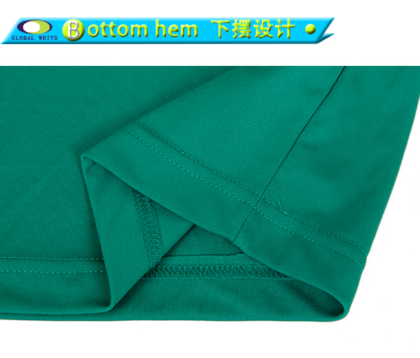 100%涤圆领胶印T恤绿色运动服套头短袖上衣