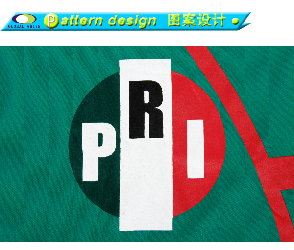 100%涤圆领胶印T恤绿色运动服套头短袖上衣