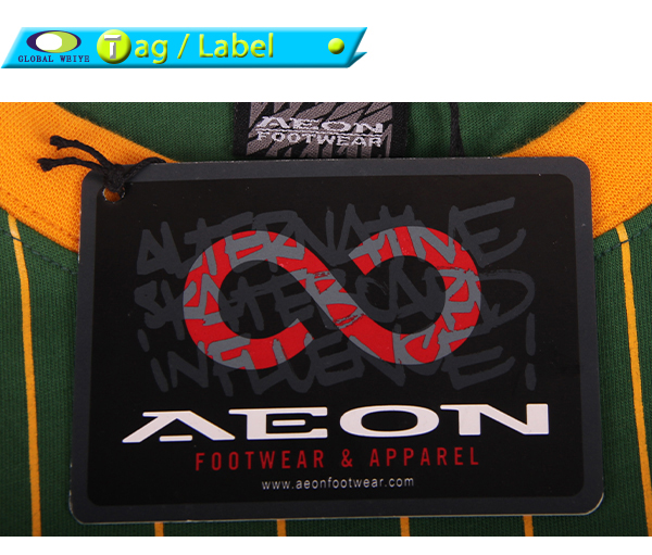 订制男士全涤圆领橙青条纹刺绣T恤衫短袖运动服