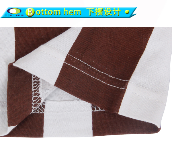 男士全棉圆领条纹印花T恤衫短袖运动服定制