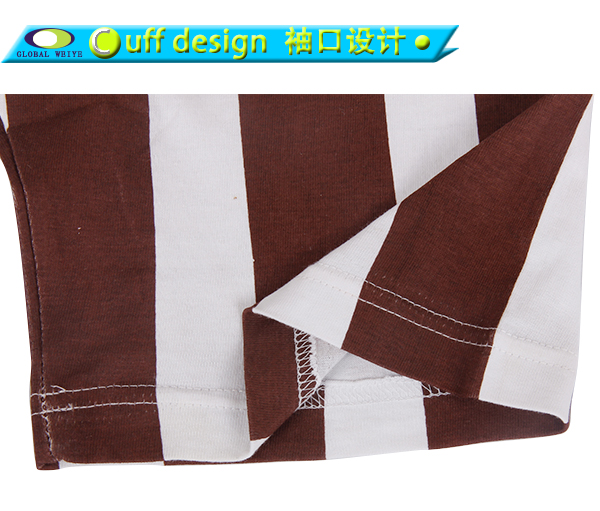 男士全棉圆领条纹印花T恤衫短袖运动服定制