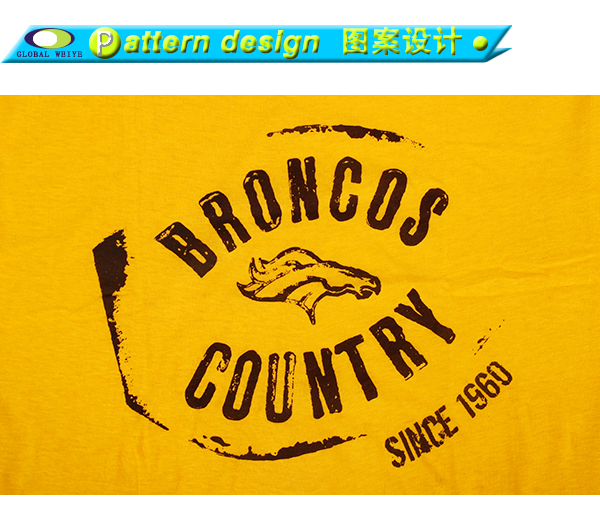 男士全棉圆领黄色印花T恤衫短袖运动服定制