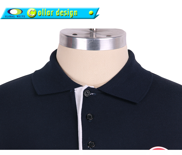 定做男士黑色印logo翻领短袖广告宣传T恤衫定制