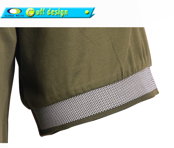 定做男士广告宣传衫军绿色刺绣翻领短袖T恤衫定制