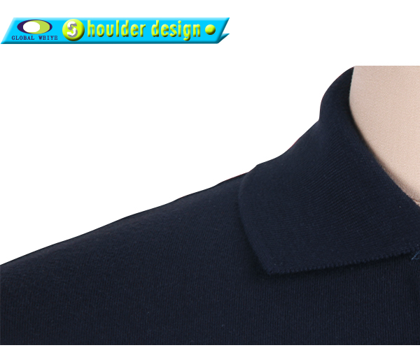 定做男士黑色印logo翻领短袖广告宣传T恤衫定制