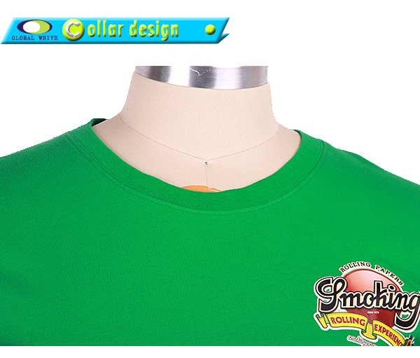 定做团体服绿色烫画圆领短袖广告宣传T恤衫定制