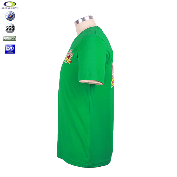 定做团体服绿色烫画圆领短袖广告宣传T恤衫定制