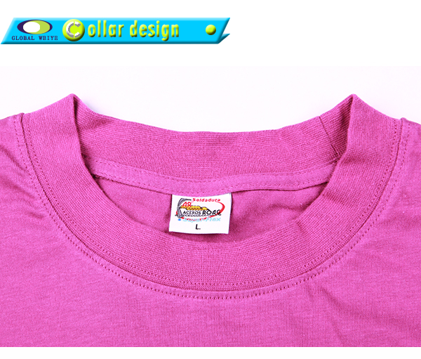 订制男士广告宣传衫玫红色后背印花圆领短袖T恤衫定制工厂