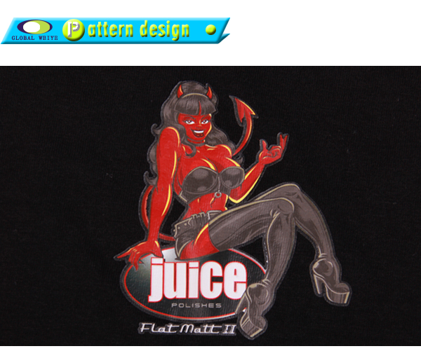 男士广告宣传衫黑色人物烫画圆领短袖T恤衫定制厂家