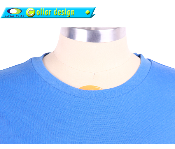 蓝色团队广告宣传衫圆领印花短袖T恤女工作服定制厂家