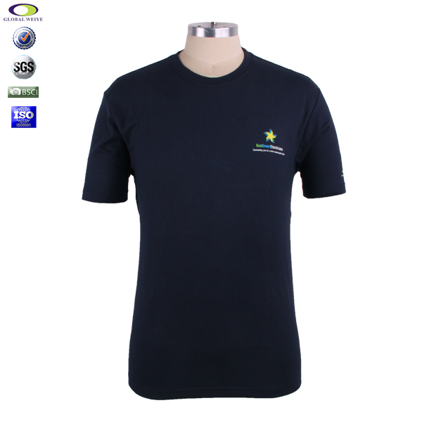 男士黑色团队广告宣传衫五角星印花圆领短袖T恤衫订制