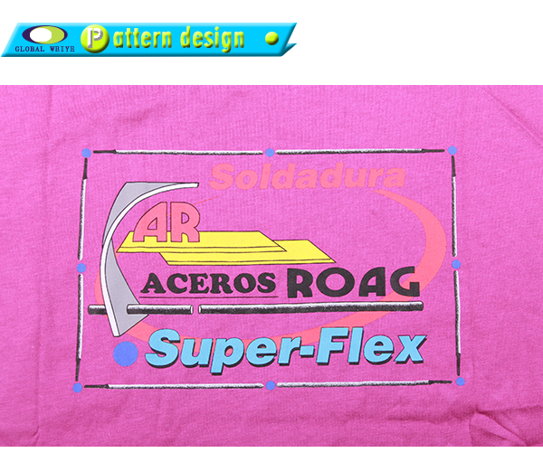 男士玫红色口袋宣传衫印花圆领短袖团队工作服