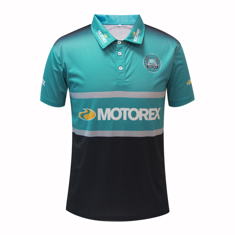 定制男士全涤印花拼接POLO衫翻领短袖T恤