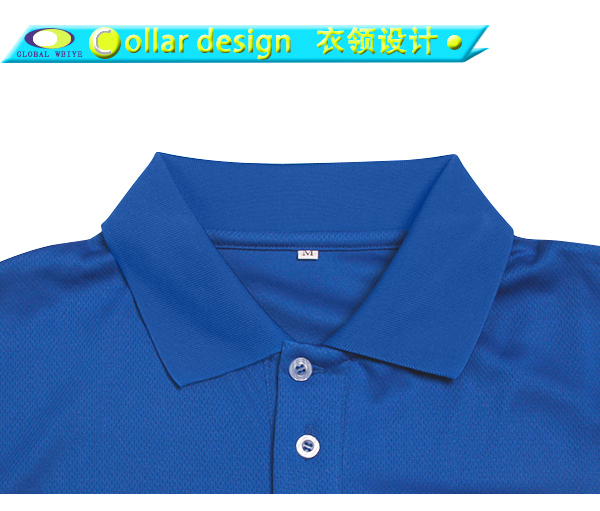 男士全涤印花POLO衫蓝色翻领短袖T恤定做