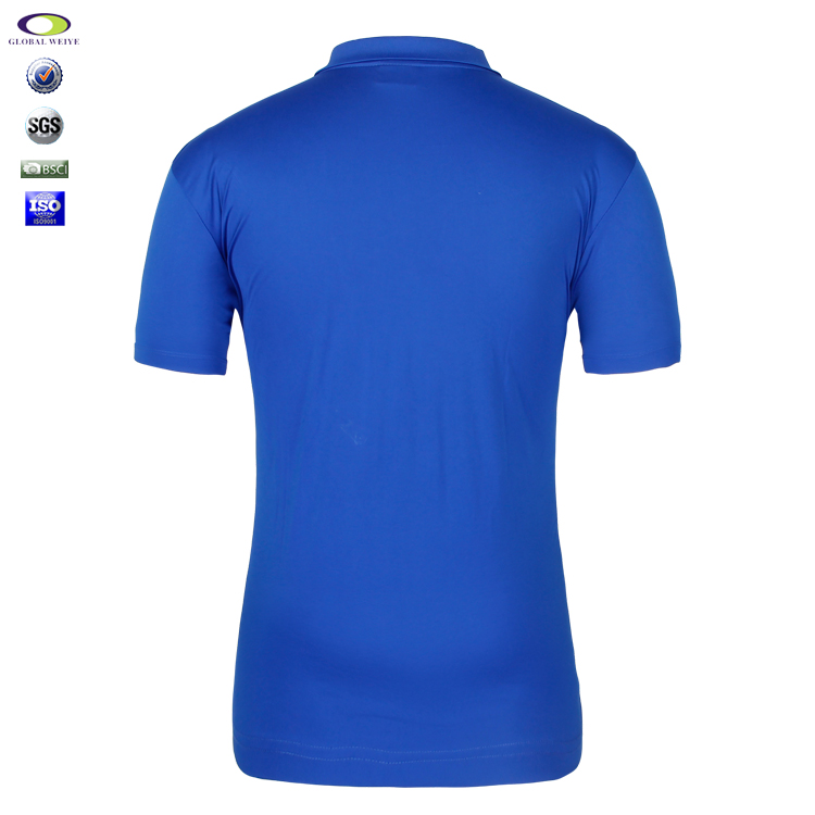 定做男士全涤蓝色刺绣热升华POLO衫翻领短袖T恤