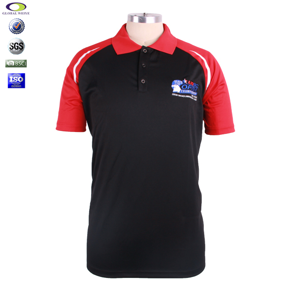 男士100%全涤红黑插肩袖刺绣POLO衫翻领短袖T恤定制