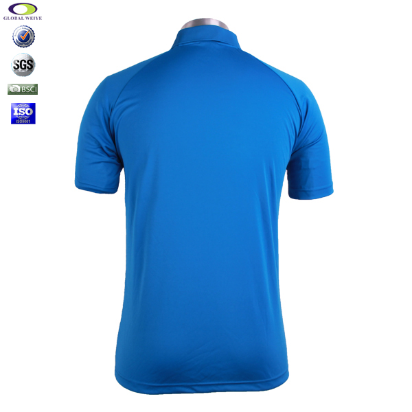 定制男士全涤蓝色热升华POLO衫翻领短袖T恤