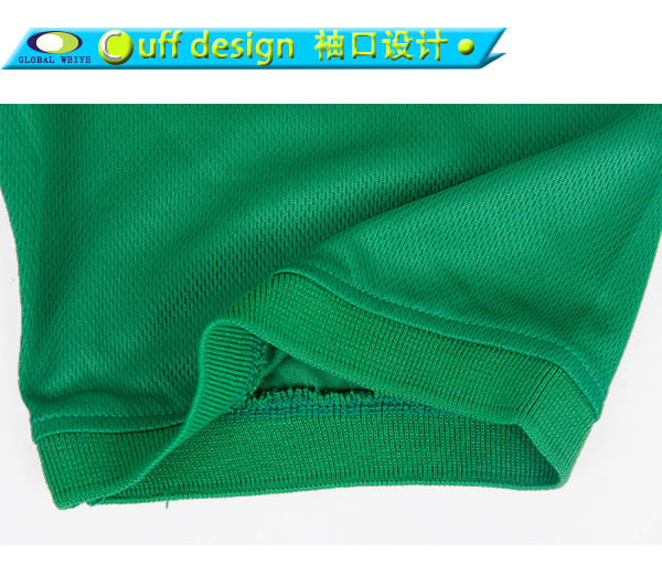 定制男士全涤绿色空白POLO衫翻领短袖T恤衫