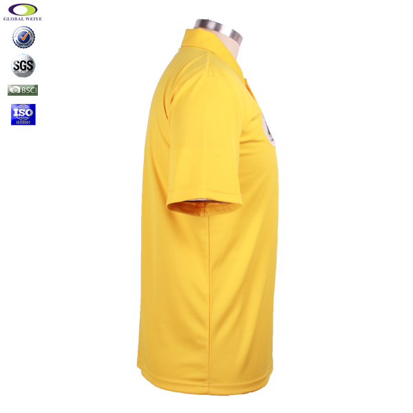 订制男士黄色POLO衫翻领刺绣短袖T恤衫定制工厂