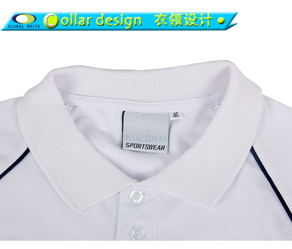 男士白色翻领空白短袖Polo衫全涤网眼运动T恤衫定制