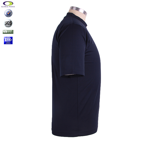 男士圆领黑色空白纯色涤纶网眼短袖T恤衫定制厂家