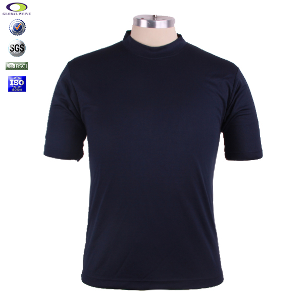 男士圆领黑色空白纯色涤纶网眼短袖T恤衫定制厂家