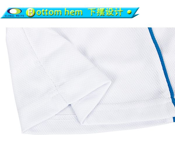 定制男士绿色领白色空白V领T恤衫定制厂家