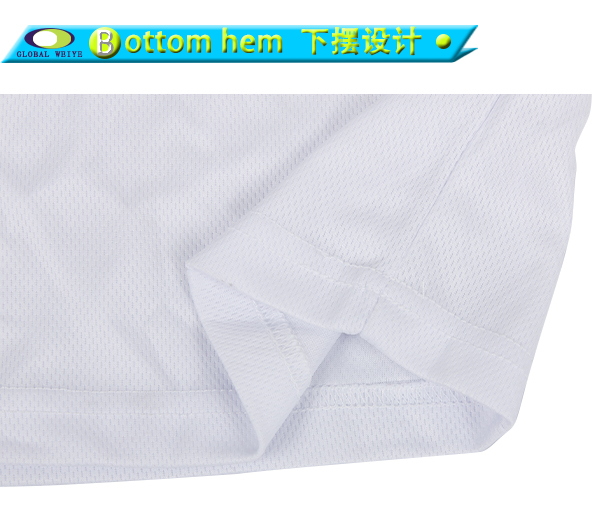 男士白色异色领全涤印花宣传主题短袖T恤衫订制工厂