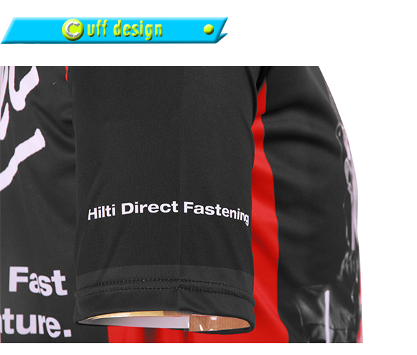 定制男士黑红拼接全涤热升华圆领短袖T恤衫定制厂家