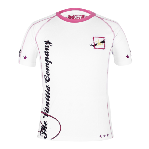 定制男士白色全涤网眼印花圆领短袖T恤衫