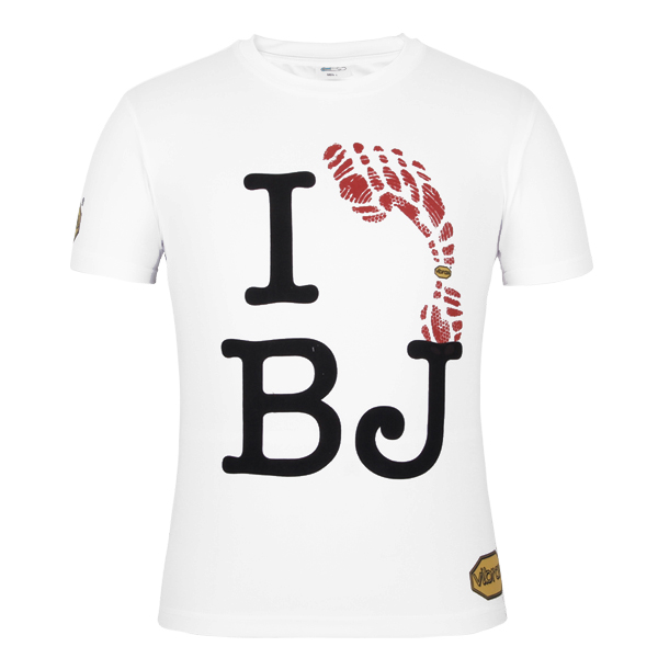 定制全涤男士白色印花圆领短袖T恤衫订制厂家