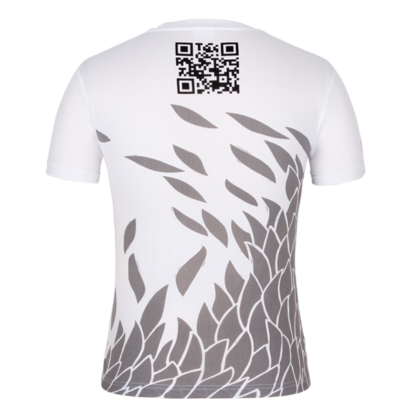 定制男士全涤白色字母印花圆领短袖T恤衫厂家订制