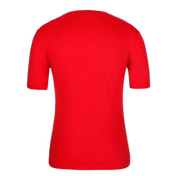 男士全涤红色字母印花圆领短袖T恤衫厂家定制