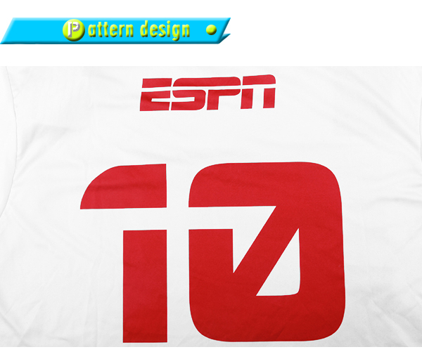 定制男士全涤白色字母印花圆领短袖运动服T恤衫