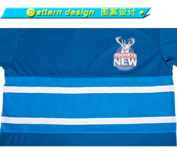 订制男士蓝色全涤圆领麋鹿印花短袖T恤衫广告衫定做