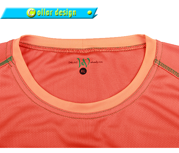 橙色全涤圆领刺绣T恤男短袖T恤衫团服定制