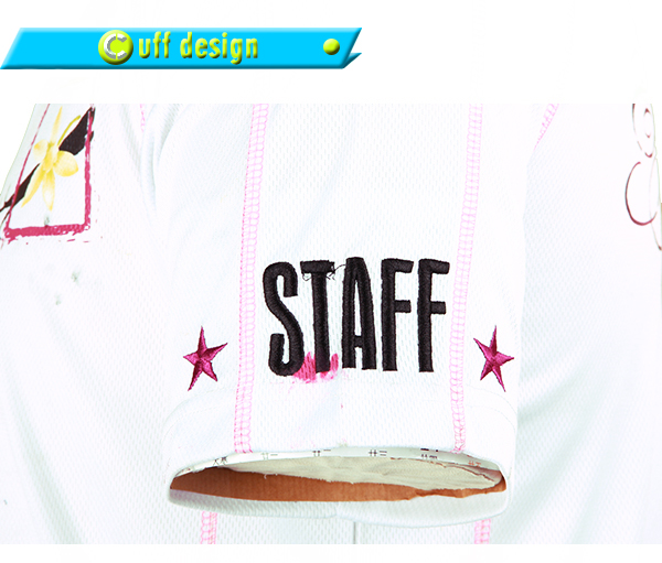 订制白色全涤网眼异色领印花圆领刺绣T恤男短袖定制