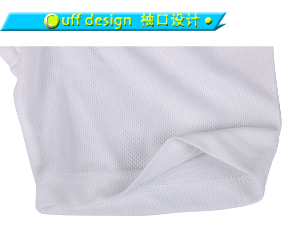 订制白色全涤网眼刺绣印花品牌T恤男圆领短袖定制