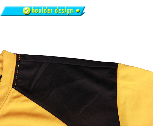 订制黄色全涤插肩印花T恤男圆领短袖工作服定制